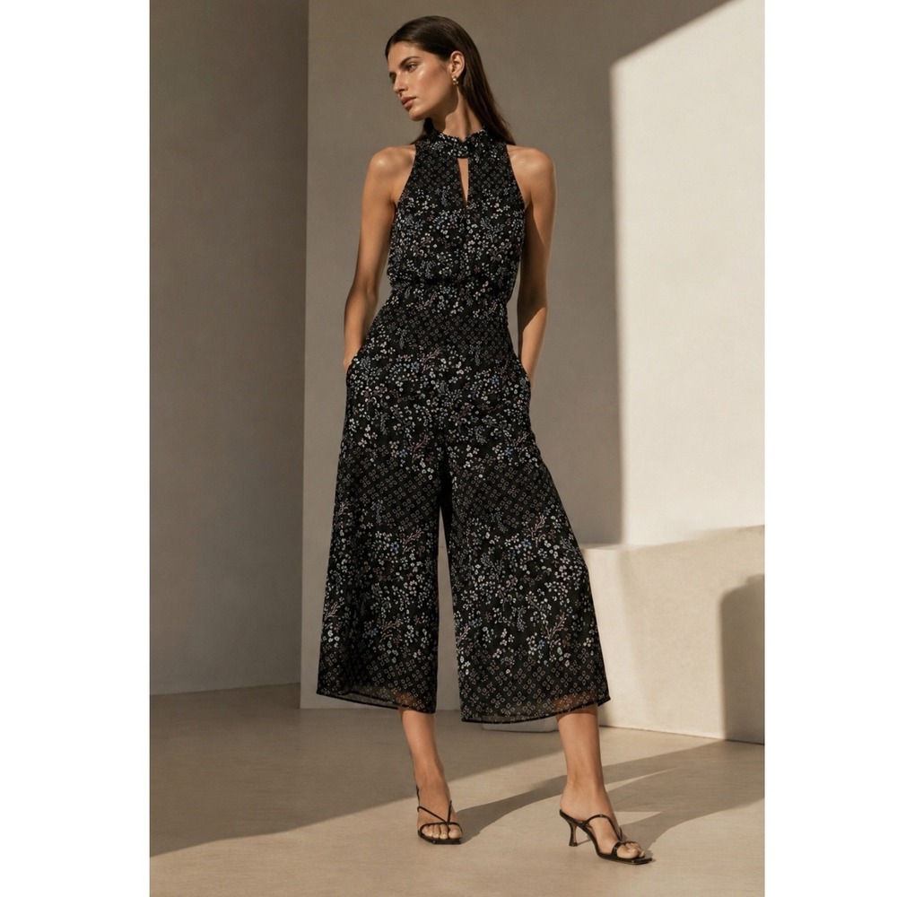 NEW Ted Baker Marcila Jumpsuit Women 0-2 High Neck Keyhole‎ Wide Leg (ted1)